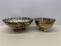 Set of 2 vintage silver serving bowls