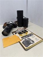 Vintage Konica Autoreflex T3 and accessories
