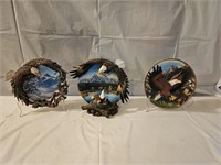 3 American Bald Eagle Collector's Plates