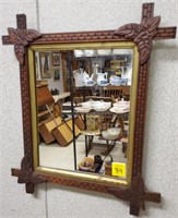 Small Antique Mirror in Beautiful Wood Frame