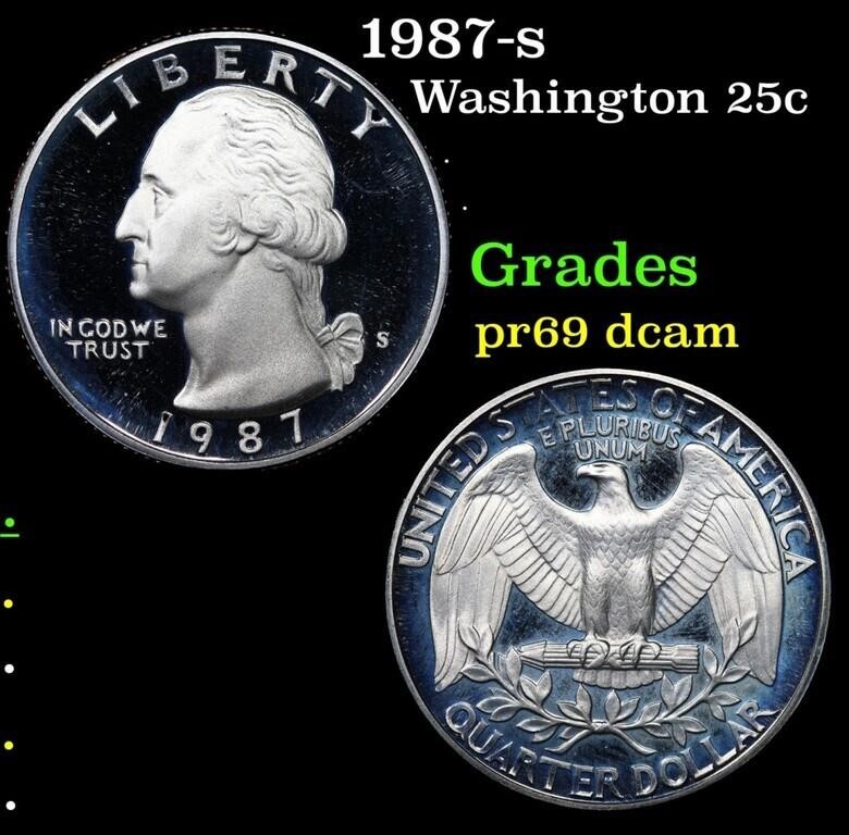 Proof 1987-s Washington Quarter 25c Grades GEM++ P