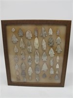 INDIAN FRAMED VARIOUS POINTS 16 1/4"X18"