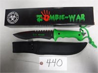 NEW ZOMBIE-WAR GREEN HUNTING KNIFE