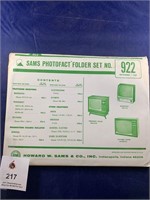 Vintage Sams Photofact Folder No 922 TVs