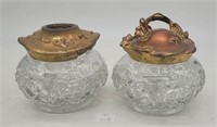 Antique Vanity Jars - Hair Receiver & Trinket Box