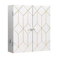 AZODY Bathroom Cabinet with Gold Trim, Wall-Mount