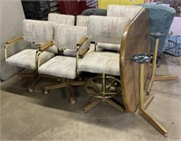 (H) Vintage Table 58” x 41” x 30” and 6 Chairs