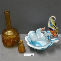 Art Glass Bird Bowl - Repaired