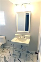 Complete Bathroom With Art Deco Pedestal Vanity