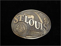 Solid Brass St. Louis Riverboat Belt Buckle