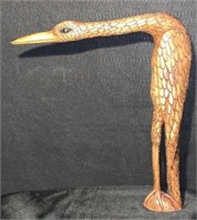 Unusual "Winston Black" Hand Carved Bird Sculpture