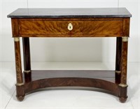 Pier table, classic Empire, ca 1820, black marble