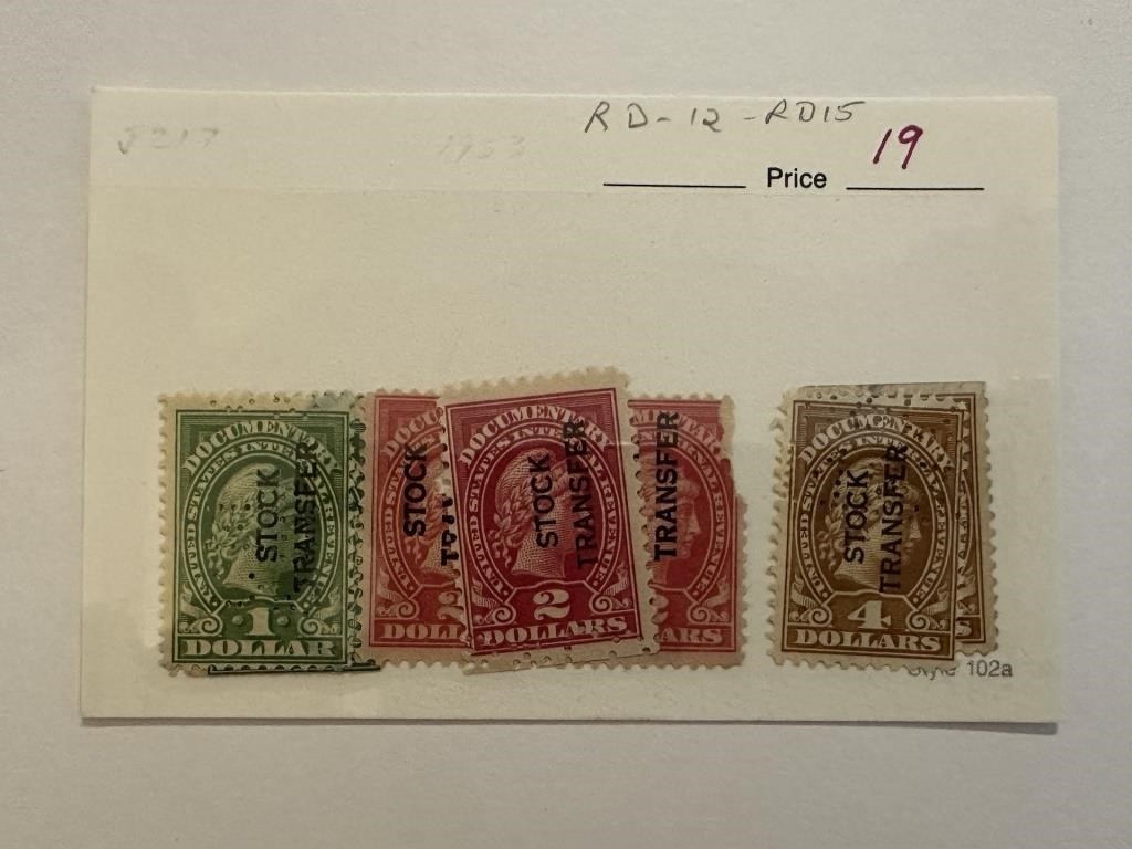 RD12-RD15 LOT OF STAMPS