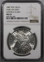 1887-P Morgan Dollar VAM Gator NGC MS63 Top 100