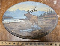 Hand Painted Moose Wall Hanging- Approx 17.5"