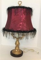 Three Arm Candlestick Lamp with Silk