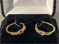 14K Danbury Mint Saphire Earrings