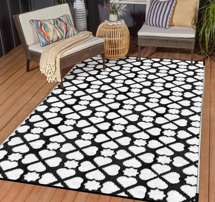 NEW! GARTOL 5x8 Outdoor Rug, Plastic Woven