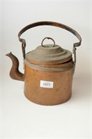 Antique eastern copper kettle, cylindrical form