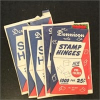 Dennison Stamp Hinges 1 Sealed pack, 3 Opened pack