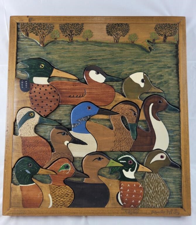 Handmade wooden duck puzzle