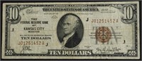 1929 10 $ NATIONAL CURRENCY VF