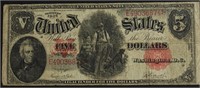 1907 5 $ US LEGAL TENDER NOTE VF
