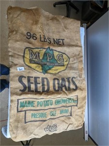 Maine Potato Growers Burlap Bag/ Seed Oats