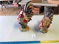 (2) Ceramic Chicken Figurines