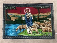 vintage religious Jesus tapestry 55x39