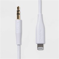 3' Lightning to Aux (M) Cable - heyday White