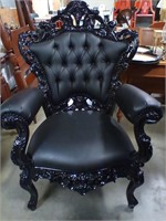 Black Gothic Hollywood regency style arm chair