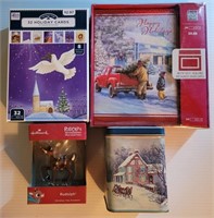 Christmas Cards, Ornament and Tin