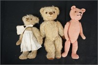 Lot of 3 Antique Teddy Bears