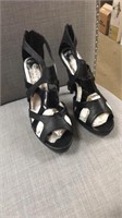 High heel sandal.  Black.  Size 8.5