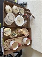 2 flats w/ misc dishes & figurines