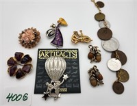 A Group of Whimsical Costume Jewelry