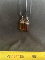 (2) 9 inch stone necklaces