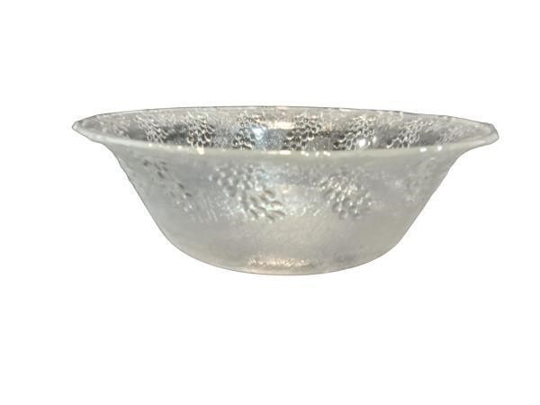 Vintage Clear Glass Mixing Bowl with Bubble Design