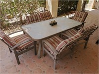 Glass Top Patio Table With 6 Chairs