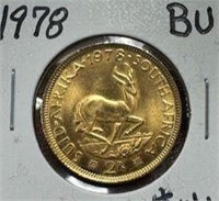 1978 "2 RANDS" 1/4 oz. GOLD S. AFRICAN KRUGERRAND