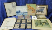 lot of various drawings & prints