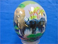 Ceramic Egg Covered With African Animals And