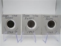 1943, 1943-S, 1943-D Steel War Pennies