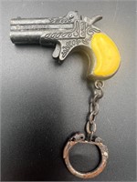 Vintage metal pistol miniature keychain