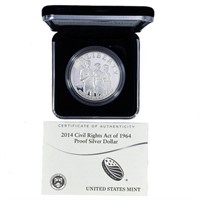 2014 .94oz Civil Rights Act Silver Dollar Proof