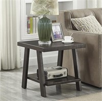 Roundhill Athens Contemporary Wood Shelf End Table