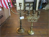 5 tier and  3 tier brass candle sticks