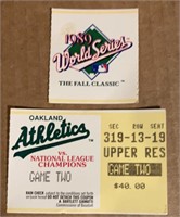 1989 World Series EARTHQUAKE Ticket Stub and Decal