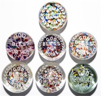 ASSORTED "GOD BLESS OUR HOME" FRIT PAPERWEIGHTS,